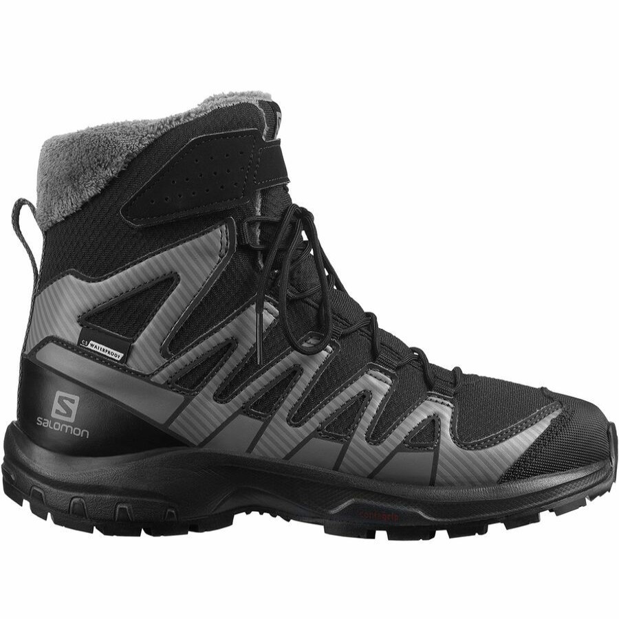 Boys' Footwear * | Free Delivery Salomon Xa Pro V8 Winter Cswp Boot Kids' Black/Phantom/Quiet Shade