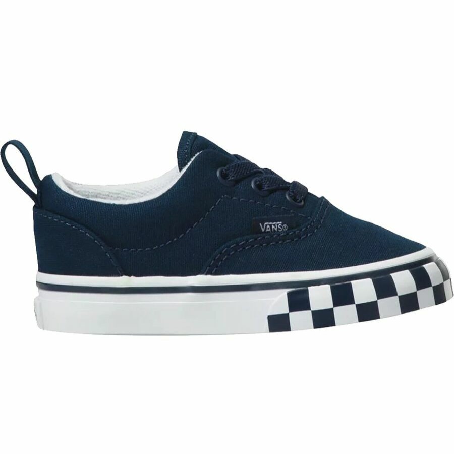 Toddler Boys' Footwear * | Sale Vans Era Elastic Lace Shoe Checkerboard Pack Toddlers' (Check Bumper) Dress Blue/True White