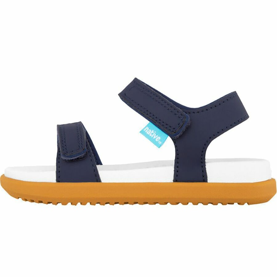 Boys' Footwear * | Sale Native Shoes Charley Sandal Little Kids' Regatta Blue/Shell White/Toffee Brown