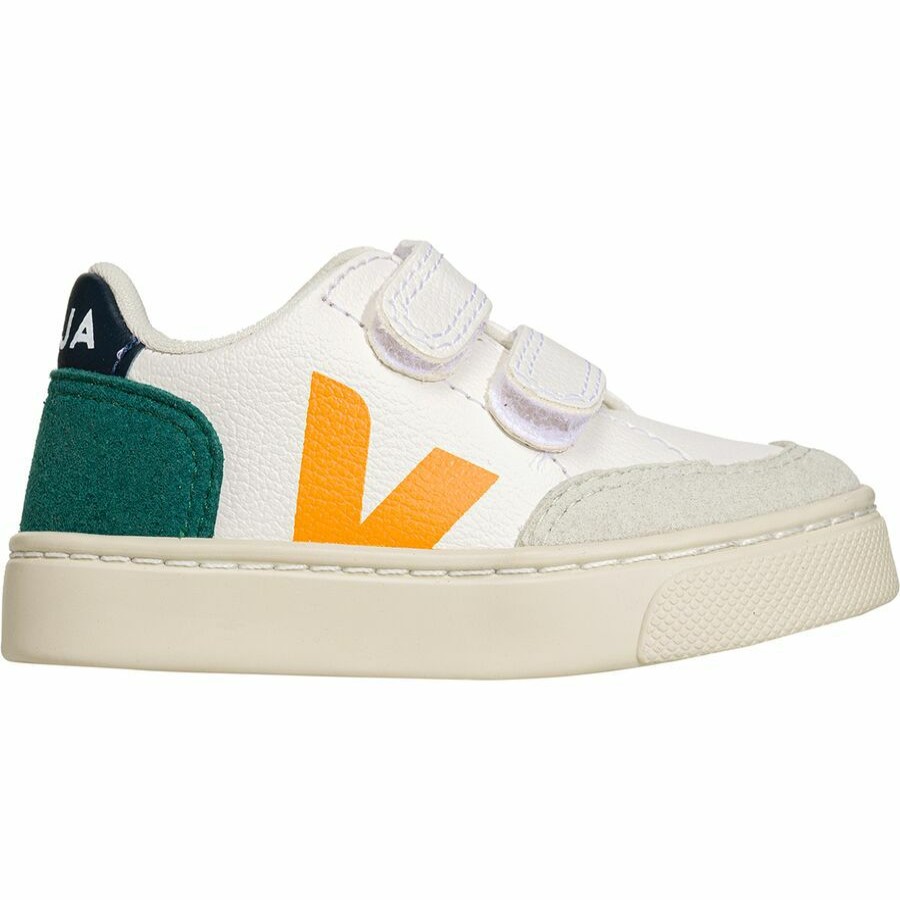 Toddler Boys' Footwear * | Discount Veja V-12 Velcro Sneaker Toddlers' Extra White Multico Brittany