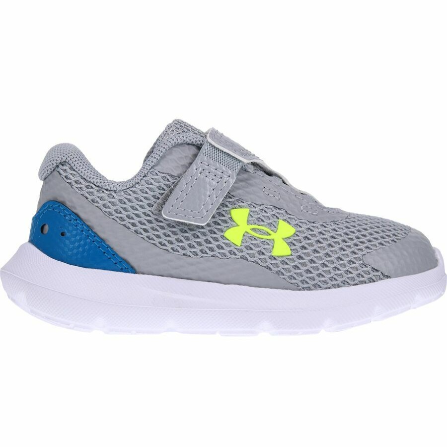 Toddler Boys' Footwear * | Sale Under Armour Binf Surge 3 Ac Shoe Toddler Boys' Mod Gray/Cruise Blue/High-Vis Yellow