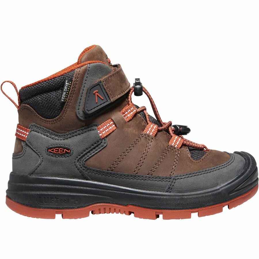 Boys' Footwear * | Free Delivery Keen Redwood Mid Wp Hiking Boot Kids' Coffee Bean/Picante