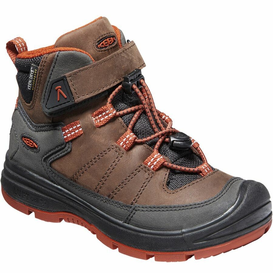 Boys' Footwear * | Free Delivery Keen Redwood Mid Wp Hiking Boot Kids' Coffee Bean/Picante