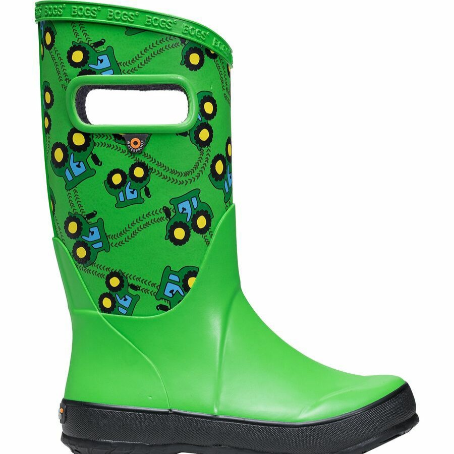 Boys' Footwear * | Outlet Bogs Design A Tractor Rainboot Kids' Green Multi