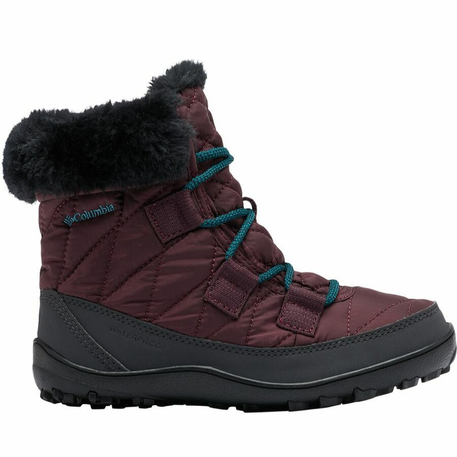 Girls' Footwear * | Outlet Columbia Minx Shorty Omni-Heat Waterproof Boot Girls' Epic Plum/River Blue