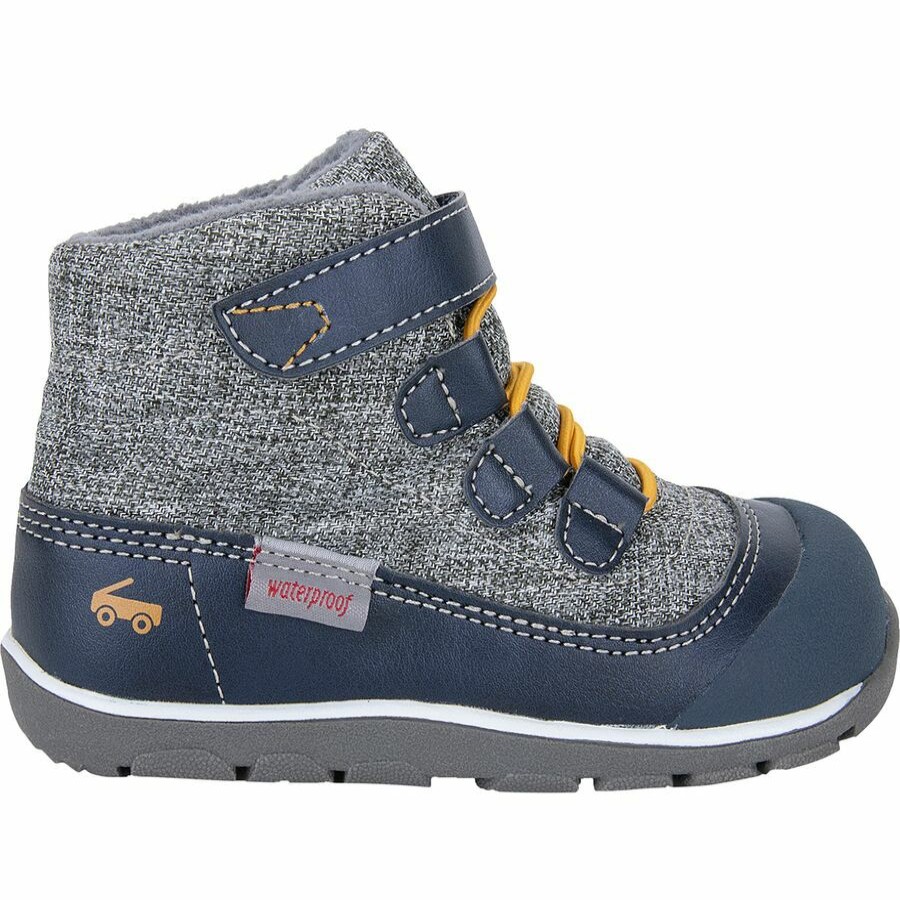 Toddler Boys' Footwear * | Discount See Kai Run Sam Waterproof Boot Toddler Boys' Navy/Gray