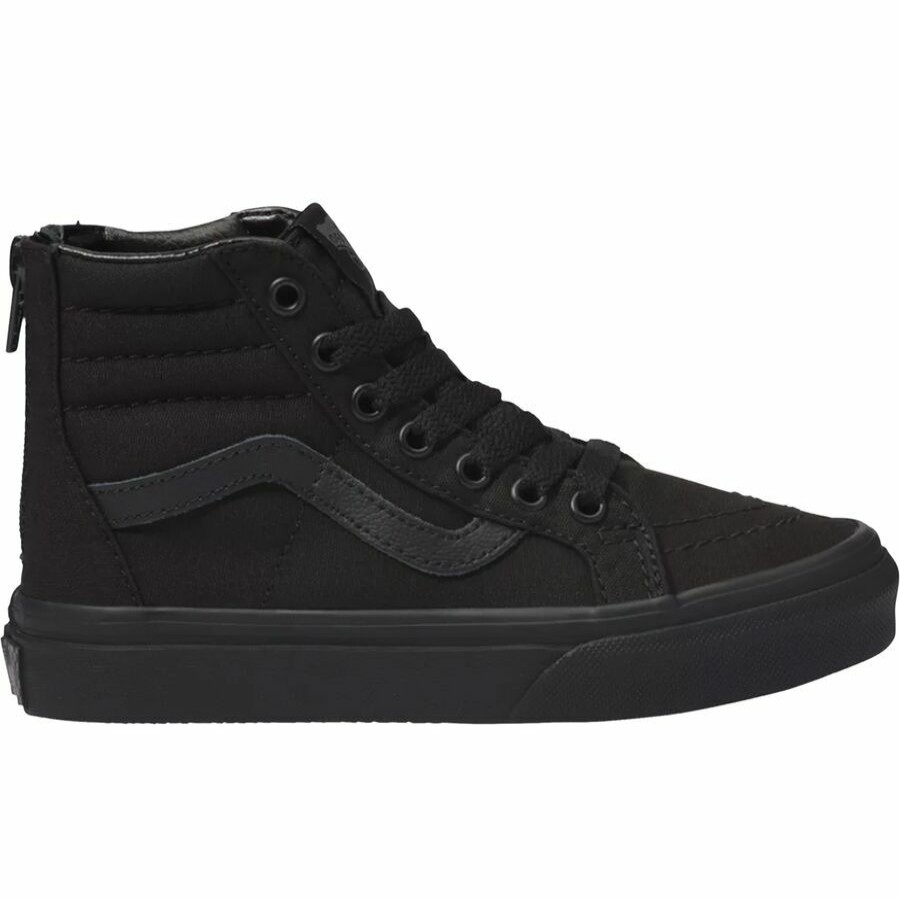 Boys' Footwear * | Discount Vans Sk8Hi Zip Pop Pack Skate Shoe Kids' (Pop Check) Black/Black