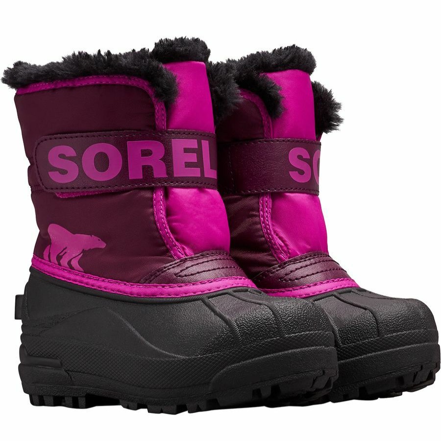 Toddler Girls' Footwear * | Free Delivery Sorel Snow Commander Boot Little Girls' Purple Dahlia/Groovy Pink