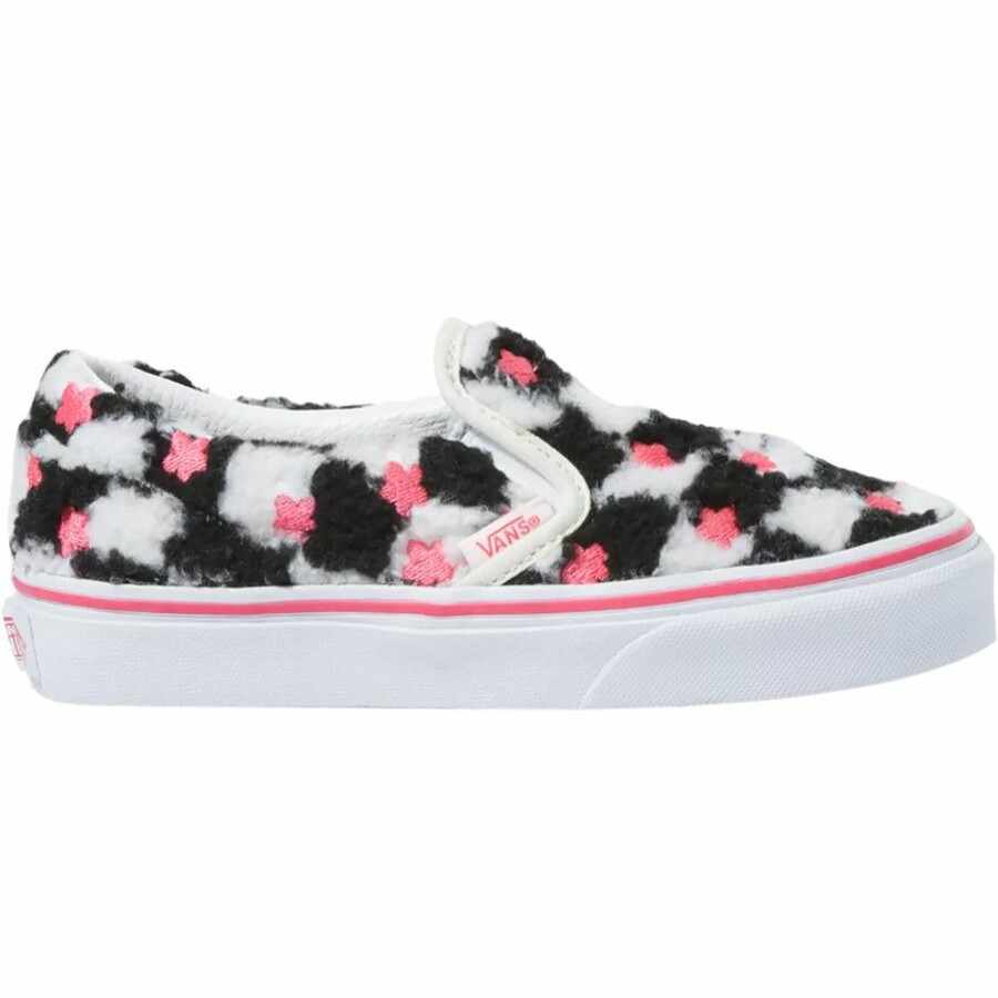 Boys' Footwear * | Discount Vans Classic Slip-On Checkerboard Shoe Kids' (Sherpa Checkerboard) Floral/Paradise Pink