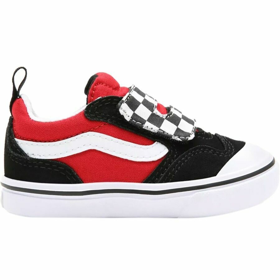 Toddler Boys' Footwear * | Free Delivery Vans Comfycush New Skool V Checkerboard Pack Shoe Toddlers' (Checkerboard) Black/Red