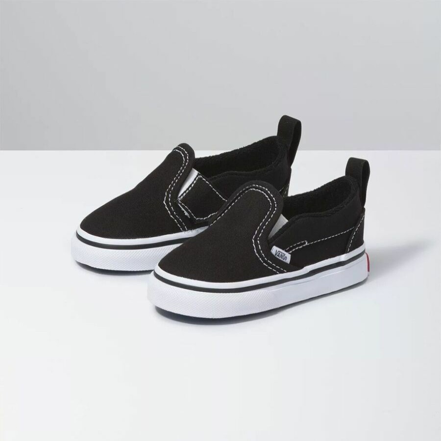 Toddler Boys' Footwear * | Outlet Vans Slip-On V Canvas Pack Shoe Toddler Boys' (Canvas) Black/True White