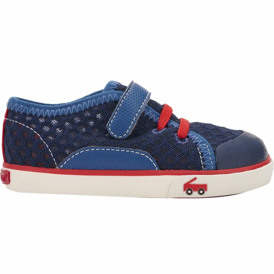 Toddler Boys' Footwear * | Free Delivery See Kai Run Saylor Shoe Toddlers' Navy/Red