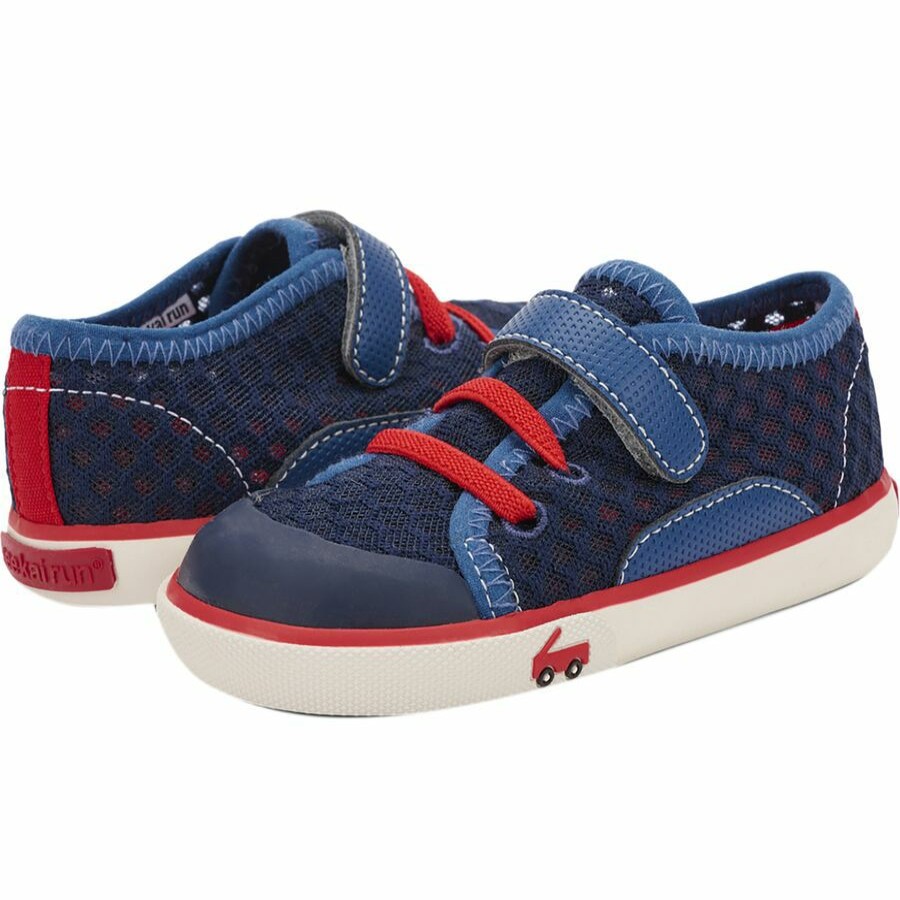 Toddler Boys' Footwear * | Free Delivery See Kai Run Saylor Shoe Toddlers' Navy/Red