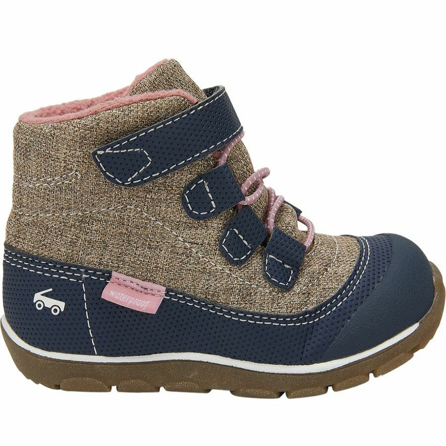 Toddler Girls' Footwear * | Discount See Kai Run Sam Waterproof Boot Toddler Girls' Brown/Navy