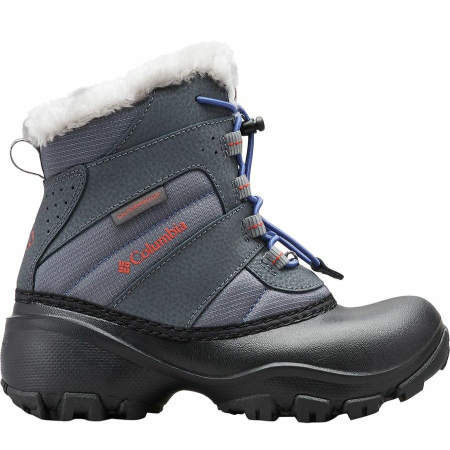 Girls' Footwear * | Discount Columbia Rope Tow Iii Waterproof Boot Girls' Ti Grey Steel/Red Canyon