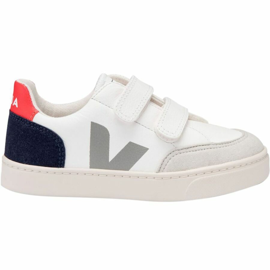 Boys' Footwear * | Free Delivery Veja V-12 Velcro Sneaker Kids' Extra White Multico Nautico