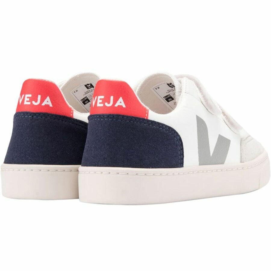 Boys' Footwear * | Free Delivery Veja V-12 Velcro Sneaker Kids' Extra White Multico Nautico