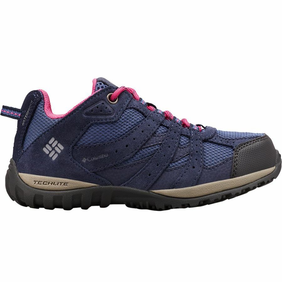 Girls' Footwear * | Discount Columbia Redmond Waterproof Hiking Shoe Girls' Bluebell/Pink Ice