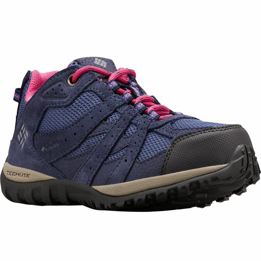 Girls' Footwear * | Discount Columbia Redmond Waterproof Hiking Shoe Girls' Bluebell/Pink Ice