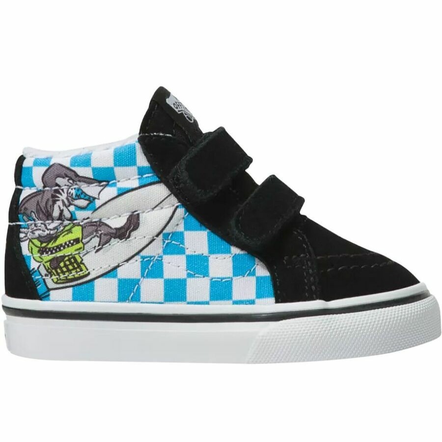 Toddler Boys' Footwear * | Free Delivery Vans Sk8-Mid Reissue V Xtreme Sharks Pack Shoe Toddler Boys' (Xtreme Sharks) Checkerboard/ Black