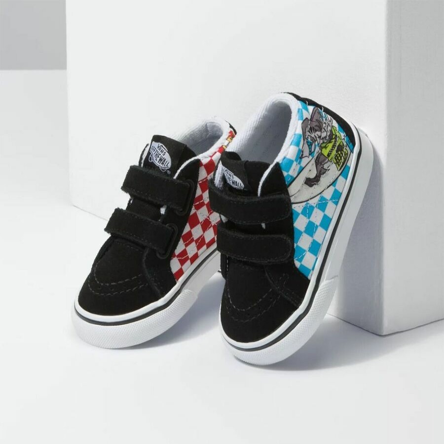 Toddler Boys' Footwear * | Free Delivery Vans Sk8-Mid Reissue V Xtreme Sharks Pack Shoe Toddler Boys' (Xtreme Sharks) Checkerboard/ Black