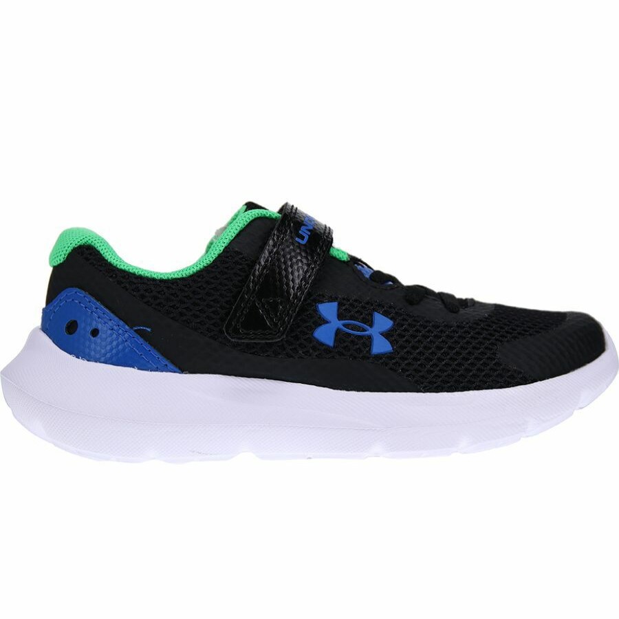 Boys' Footwear * | Outlet Under Armour Bps Surge 3 Ac Shoe Little Boys' Black/White/Versa Blue