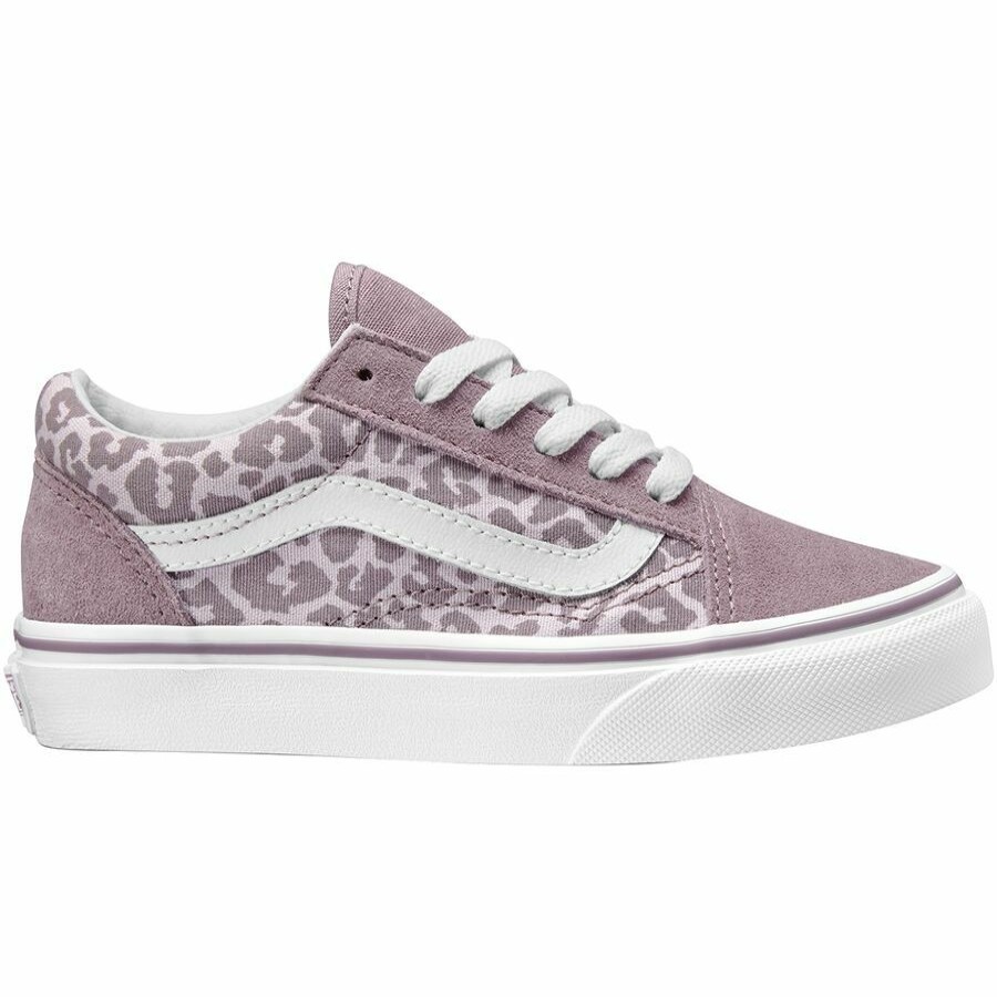 Girls' Footwear * | Outlet Vans Old Skool Leopard Pack Shoe Girls' (Leopard) Orchid Ice/Purple Dove