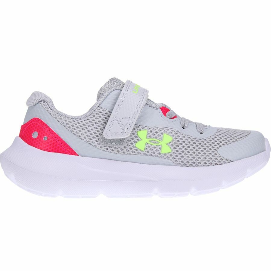 Girls' Footwear * | Discount Under Armour Gps Surge 3 Ac Shoe Little Girls' Halo Gray/Penta Pink/Quirky Lime