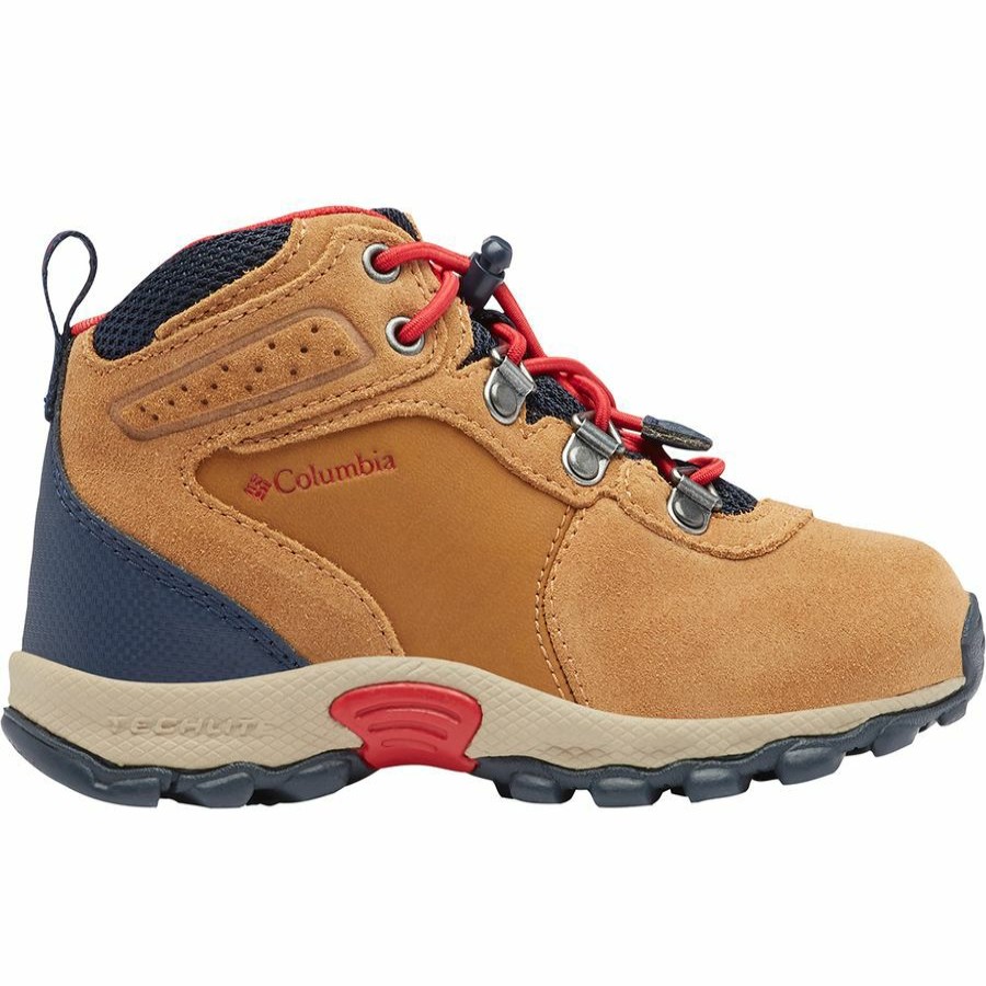 Boys' Footwear * | Discount Columbia Newton Ridge Suede Hiking Boot Boys' Elk/Mountain Red