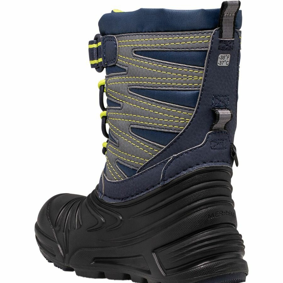 Toddler Boys' Footwear * | Free Delivery Merrell Snow Quest Lite 3.0 Jr Waterproof Boot Toddlers' Navy/Black/Grey