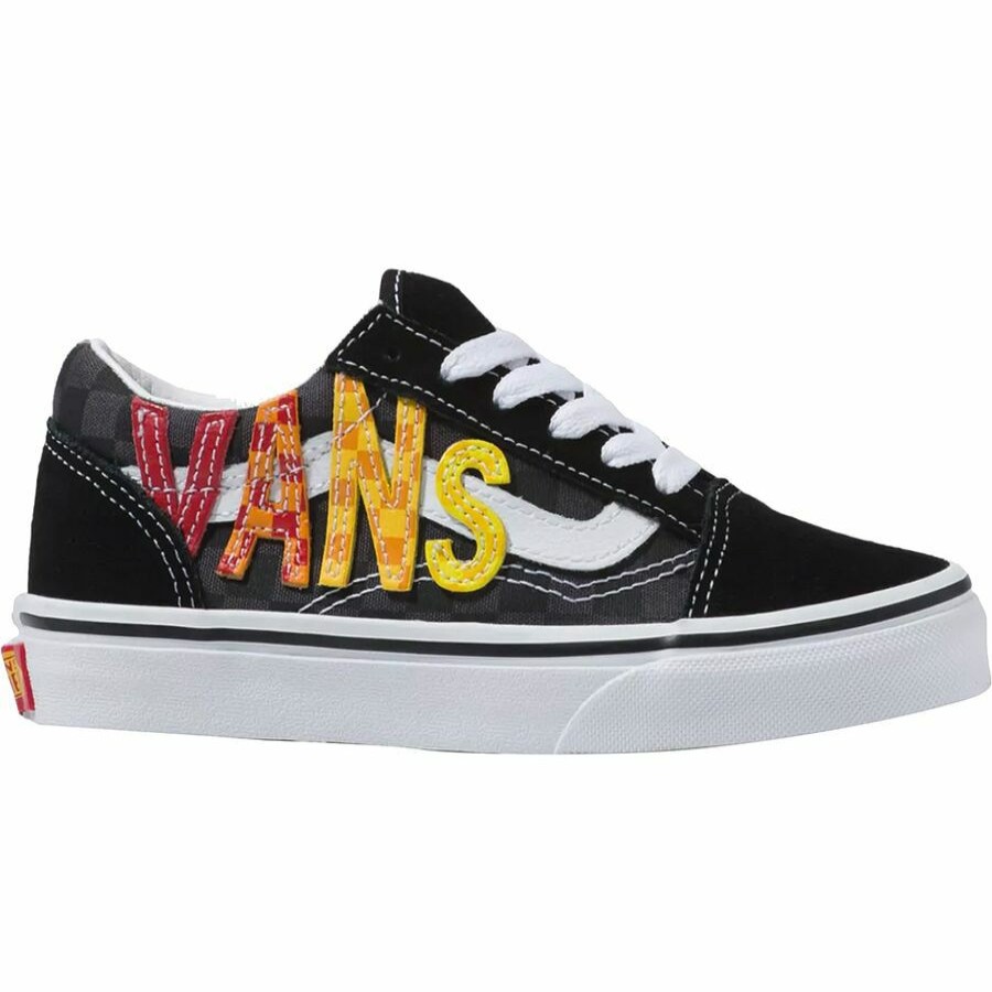 Boys' Footwear * | Discount Vans Old Skool Flame Pack Shoe Kids' (Flame Logo Repeat) Black/Multi