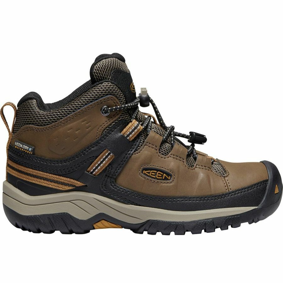 Boys' Footwear * | Sale Keen Targhee Mid Wp Shoe Boys' Dark Earth/Golden Brown