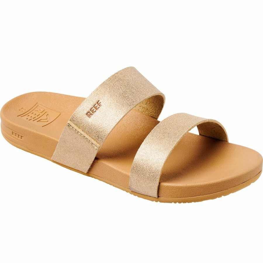 Girls' Footwear * | Discount Reef Lil Cushion Vista Sandal Toddler Girls' Tan/Champagne