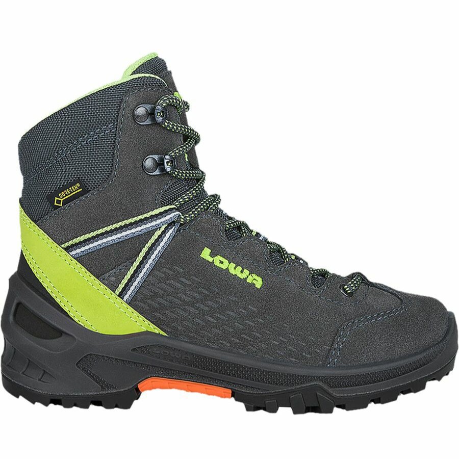 Girls' Footwear * | Discount Lowa Ledro Gtx Mid Jr Hiking Boot Kids' Anthracite/Lime