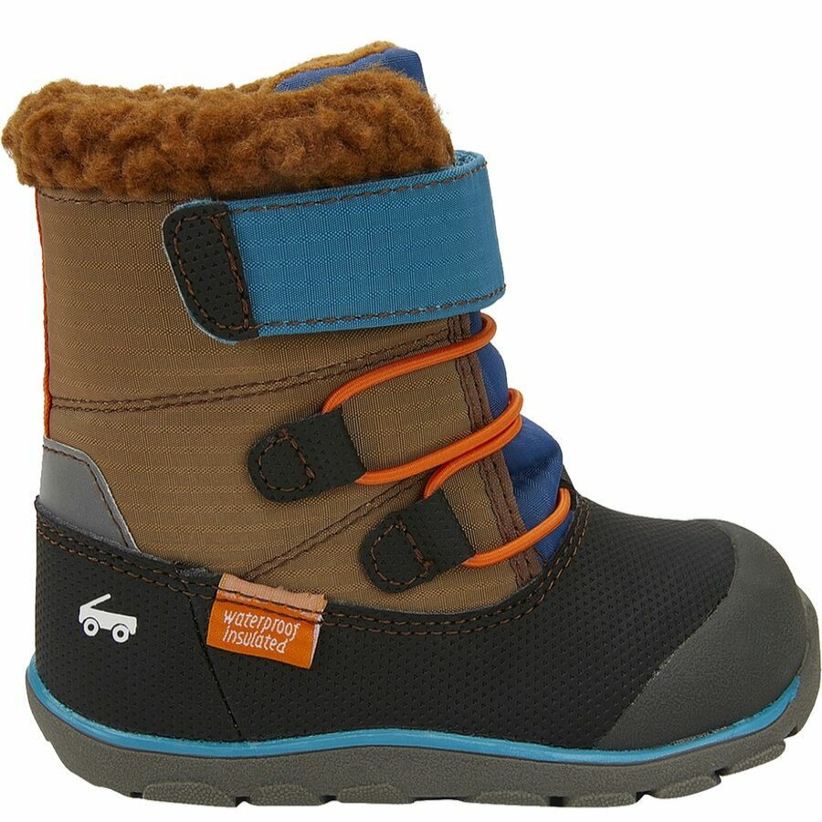 Boys' Footwear * | Outlet See Kai Run Gilman Waterproof Insulated Boot Boys' Brown Blue Mix